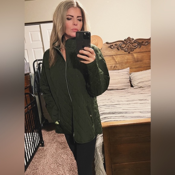 Land’s End, Womans, Quilted, Army Green Jacket. Size XL 18-20 - Picture 6 of 7